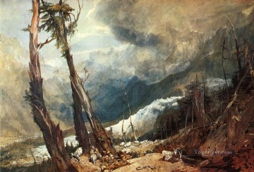 Glacier and Source of the Arveron Going Up to the Mer de Glace landscape Turner Oil Paintings